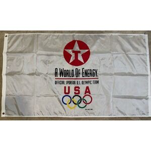 1998 Texaco A World Of Energy Olympic Flag Sponsor 60"x33" Rate